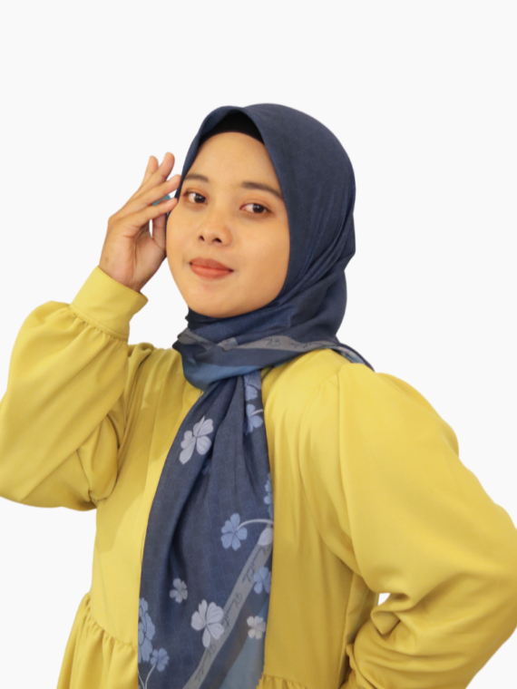 Hijab Pattern Anyelir - Navy