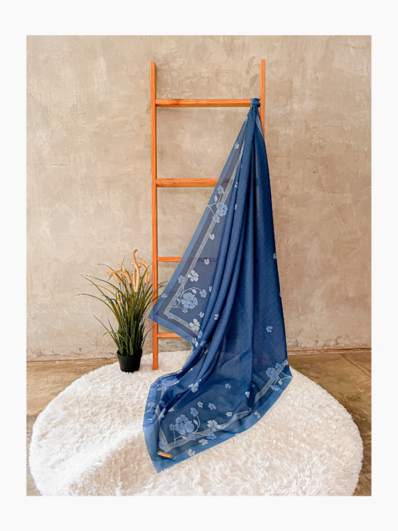 Hijab Pattern Anyelir - Navy