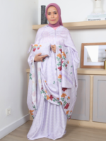 Bhumitala - Mukena Monogram & Hibiscus Printing Raya Series - Lilac