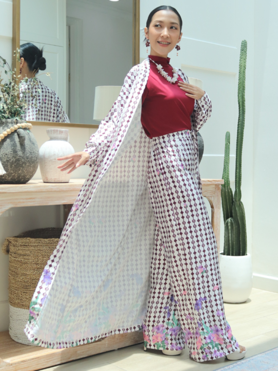 Bhumitala - One Set Outer Moon Orchid Flower Series - Burgundy