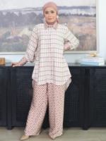 Bhumitala - One Set Shirt & Long Pants Raya Layer Cake Series - Terracota