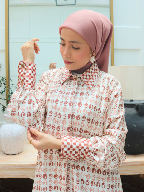 Bhumitala - One Set Shirt & Long Pants Raya Layer Cake Series - Terracota