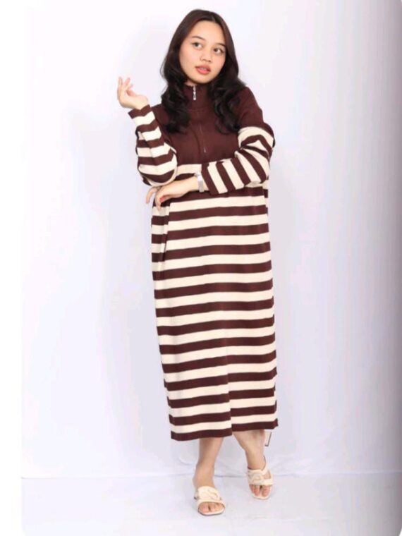 Bhumitala - Midi Dress Wanita Alula Garis