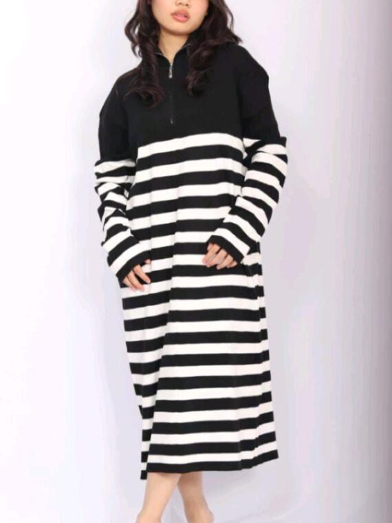 Bhumitala - Midi Dress Wanita Alula Garis