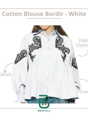 Bhumitala - Cotton Bordir Blouse - White