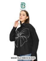 Bhumitala - Ribbon Blouse - Black