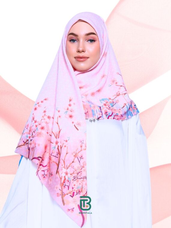 Bhumitala - Hijab Printing Fujisan - Pink